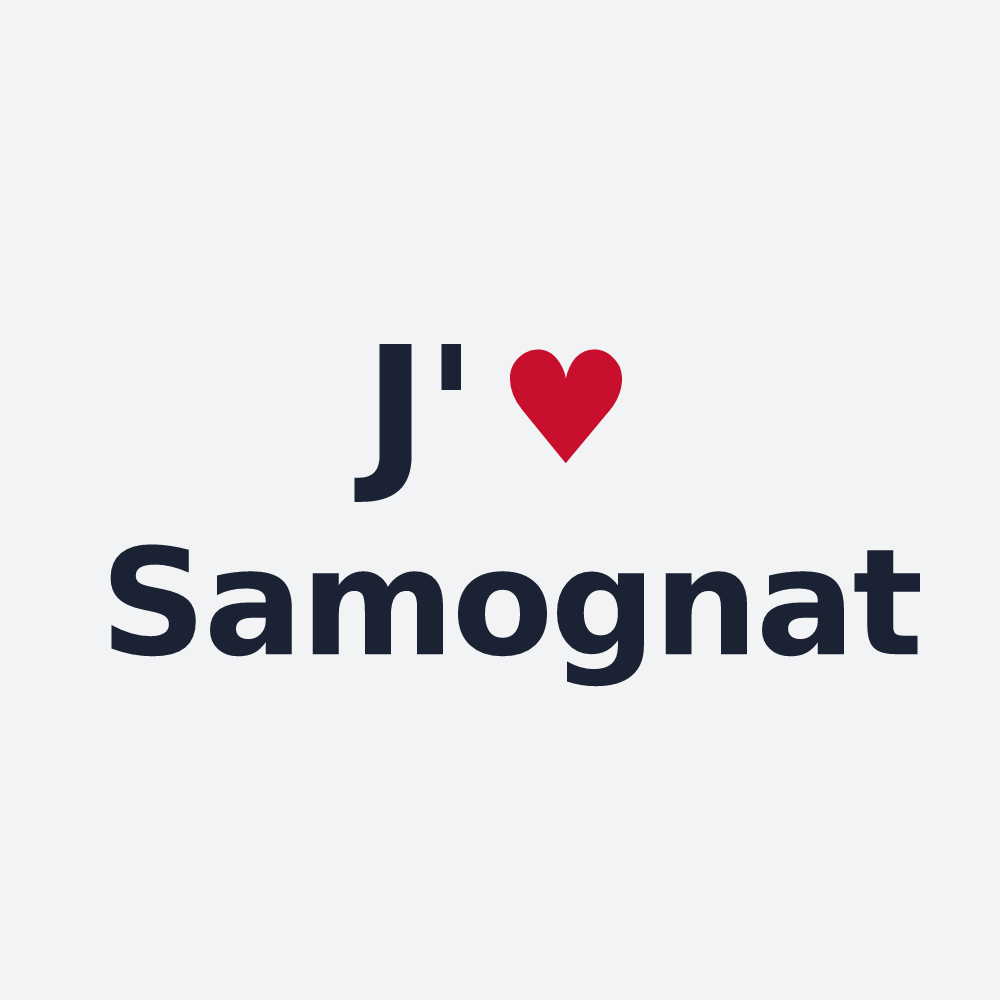 Poster personnalisé Samognat — design J'aime Samognat