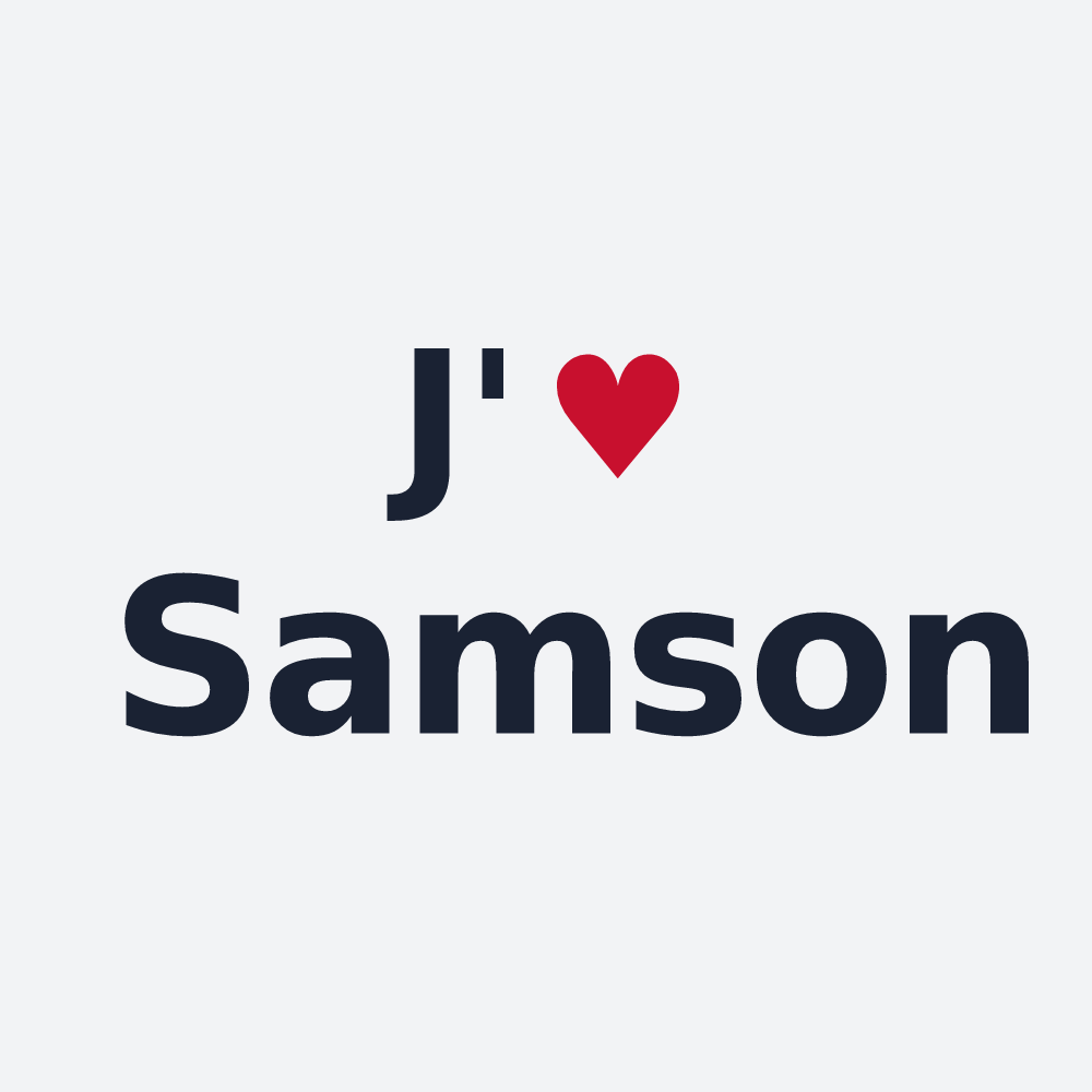 Poster personnalisé Samson — design J'aime Samson