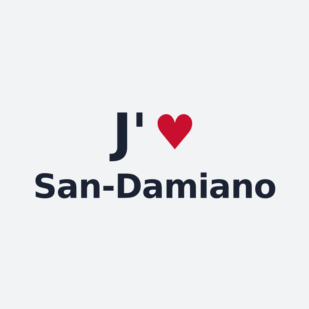 Poster personnalisé San-Damiano — design « J'aime San-Damiano » imprimé sur le poster