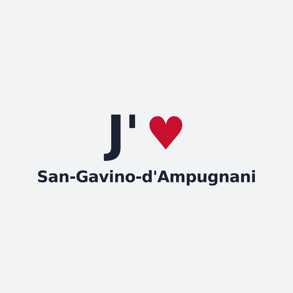 Poster personnalisé San-Gavino-d'Ampugnani — design « J'aime San-Gavino-d'Ampugnani » imprimé sur le poster