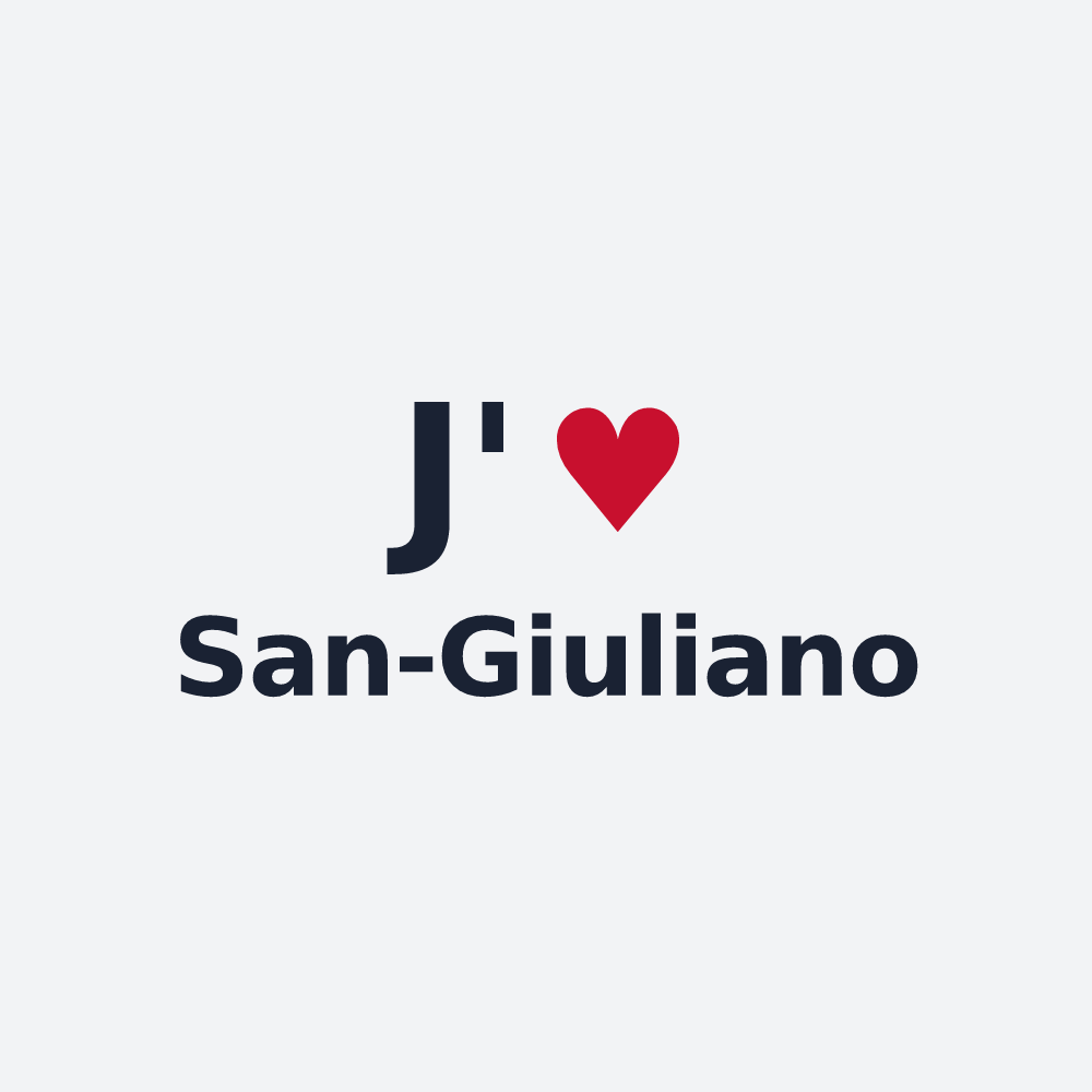 Poster personnalisé San-Giuliano — design « J'aime San-Giuliano » imprimé sur le poster