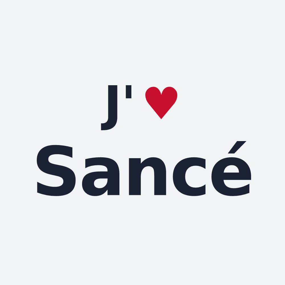Poster personnalisé Sancé — design « J'aime Sancé » imprimé sur le poster
