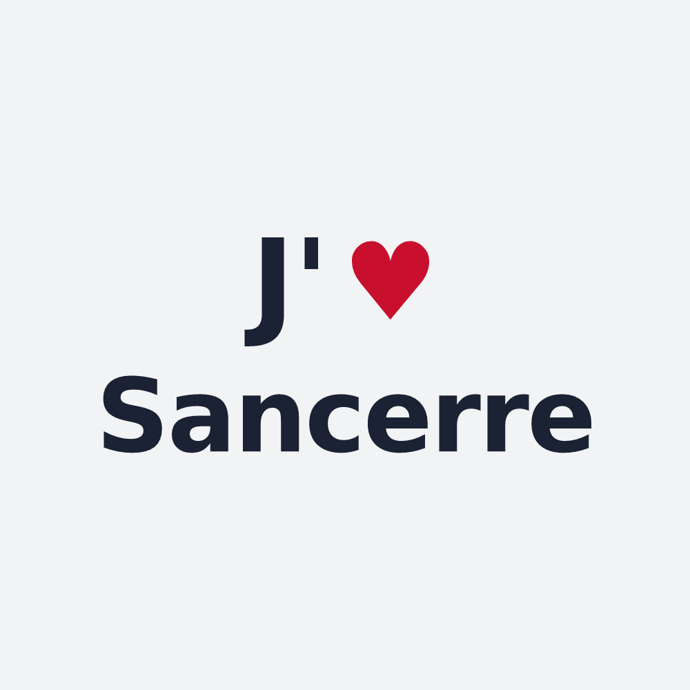 Poster personnalisé Sancerre — design « J'aime Sancerre » imprimé sur le poster
