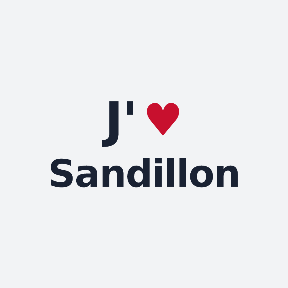 Poster personnalisé Sandillon — design « J'aime Sandillon » imprimé sur le poster