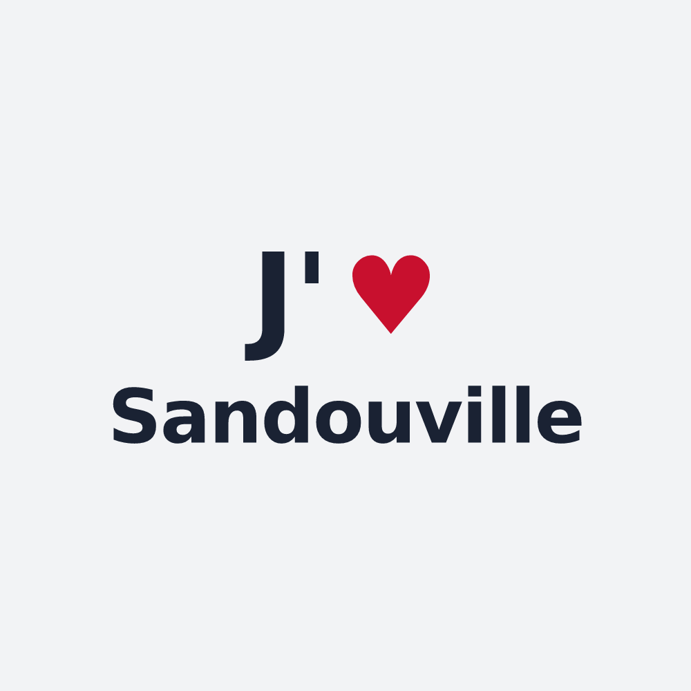 Poster personnalisé Sandouville — design J'aime Sandouville