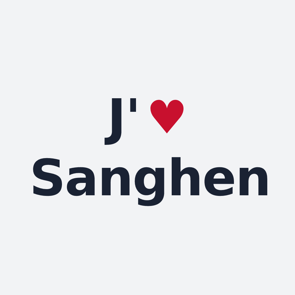 Poster personnalisé Sanghen — design J'aime Sanghen