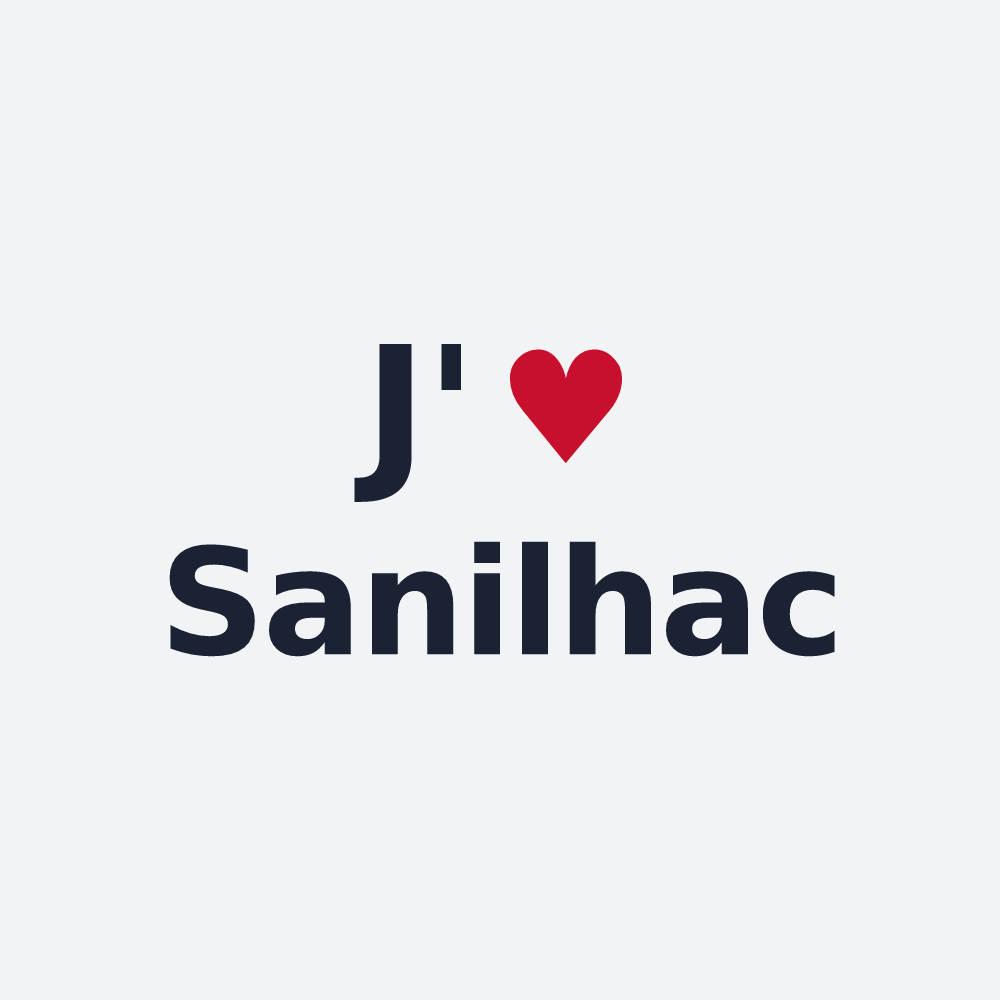 Poster personnalisé Sanilhac — design « J'aime Sanilhac » imprimé sur le poster
