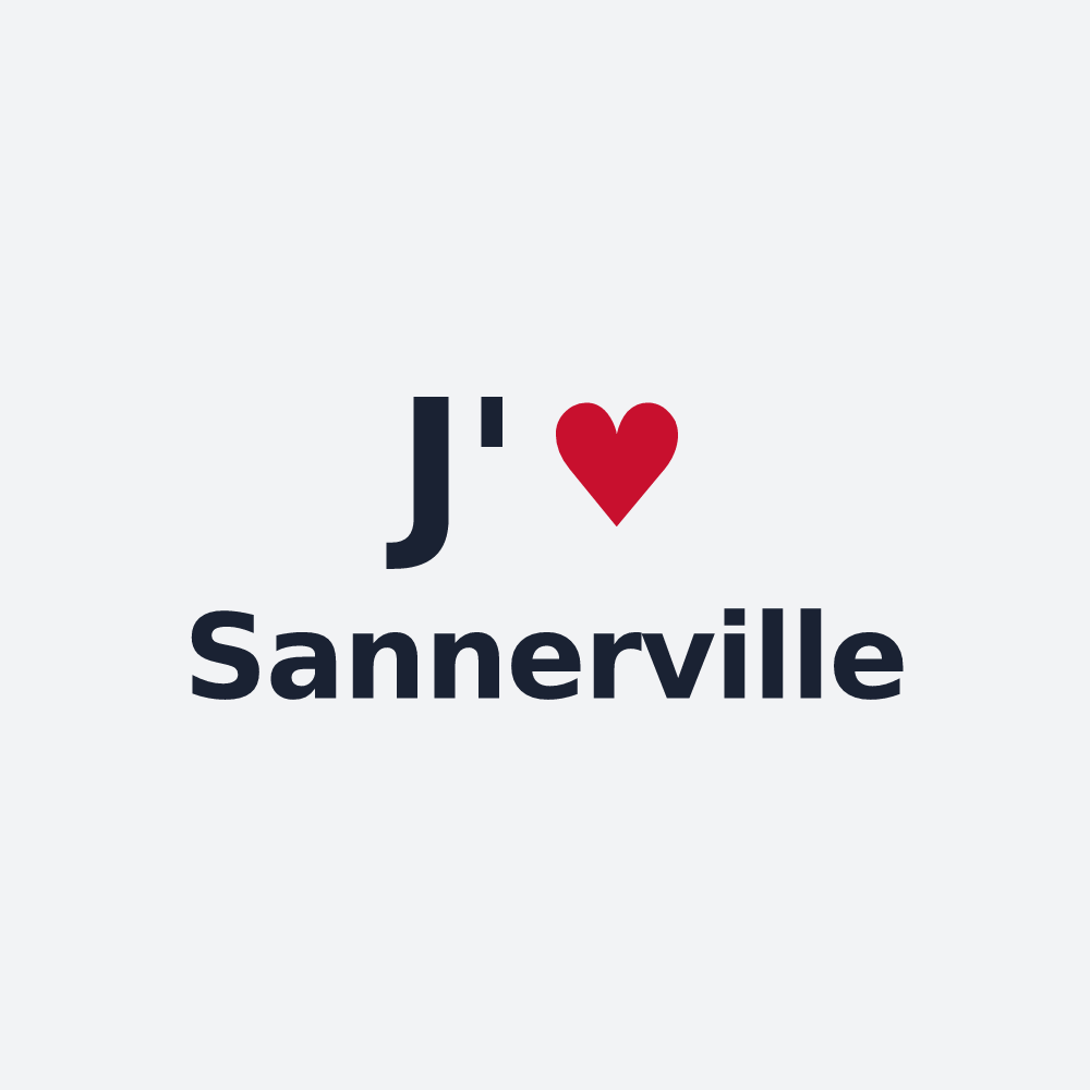 Poster personnalisé Sannerville — design « J'aime Sannerville » imprimé sur le poster