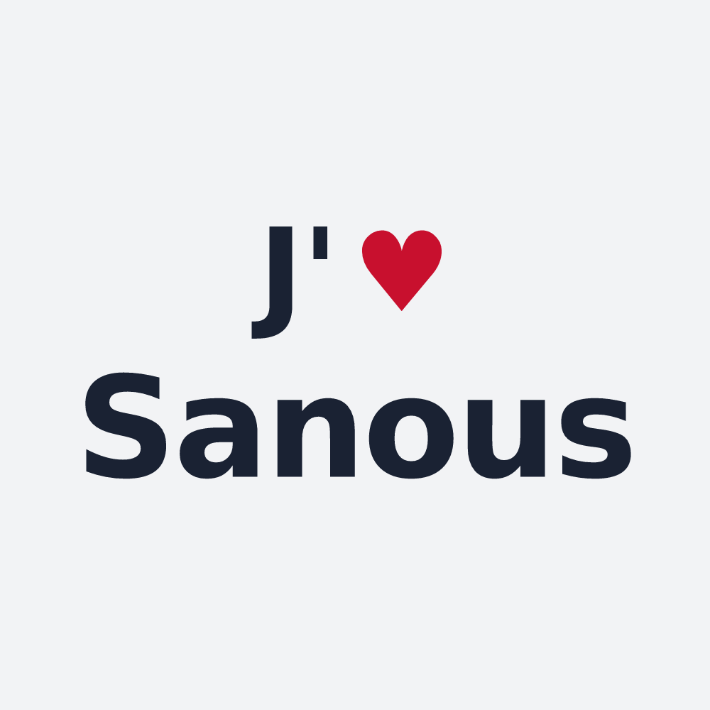 Poster personnalisé Sanous — design J'aime Sanous