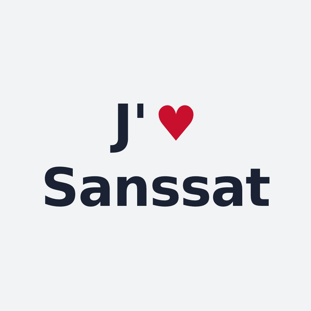 Poster personnalisé Sanssat — design J'aime Sanssat