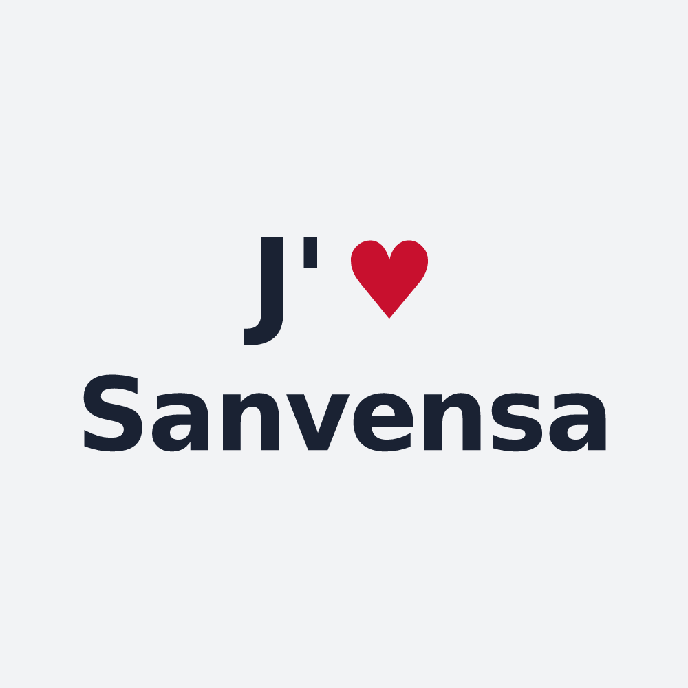 Poster personnalisé Sanvensa — design « J'aime Sanvensa » imprimé sur le poster