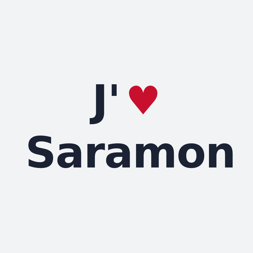 Poster personnalisé Saramon — design J'aime Saramon