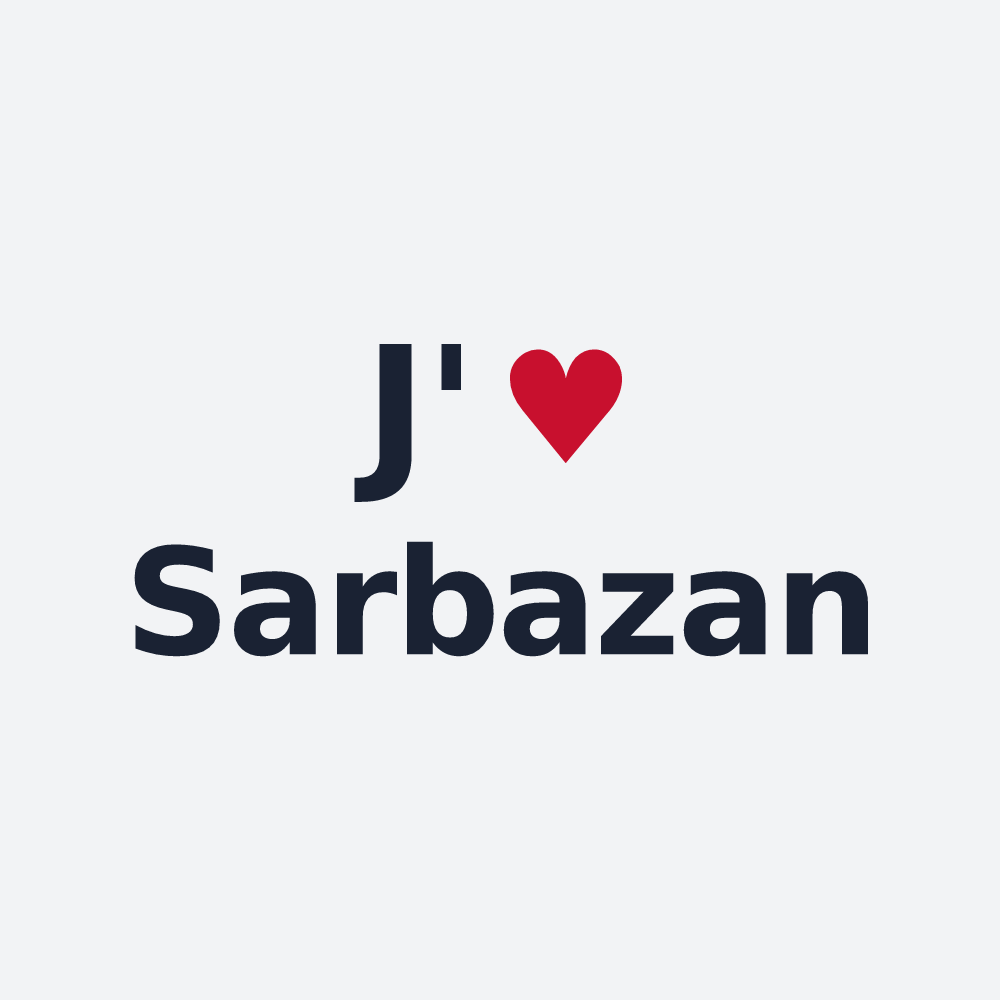 Poster personnalisé Sarbazan — design J'aime Sarbazan