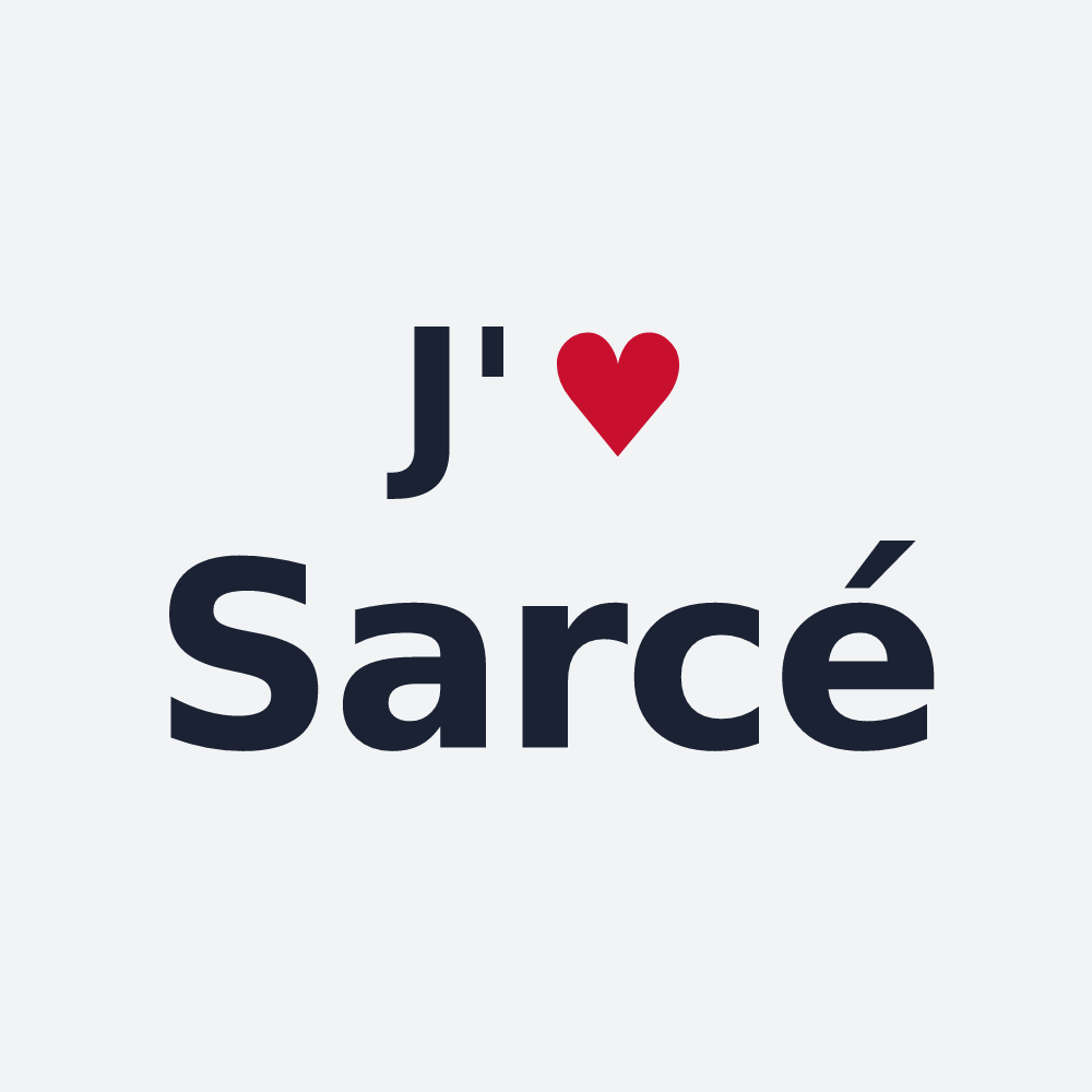 Poster personnalisé Sarcé — design J'aime Sarcé