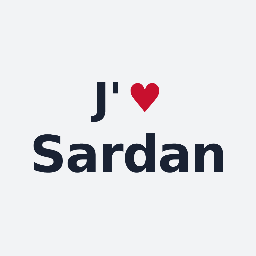 Poster personnalisé Sardan — design J'aime Sardan