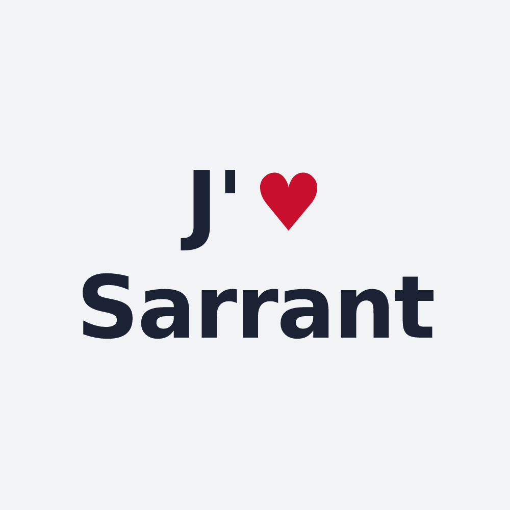 Poster personnalisé Sarrant — design J'aime Sarrant