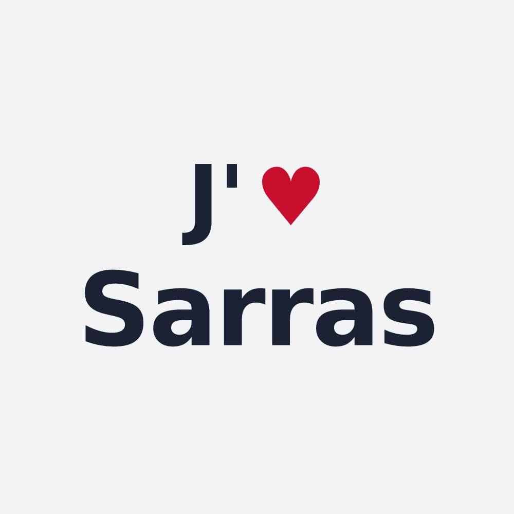 Poster personnalisé Sarras — design « J'aime Sarras » imprimé sur le poster
