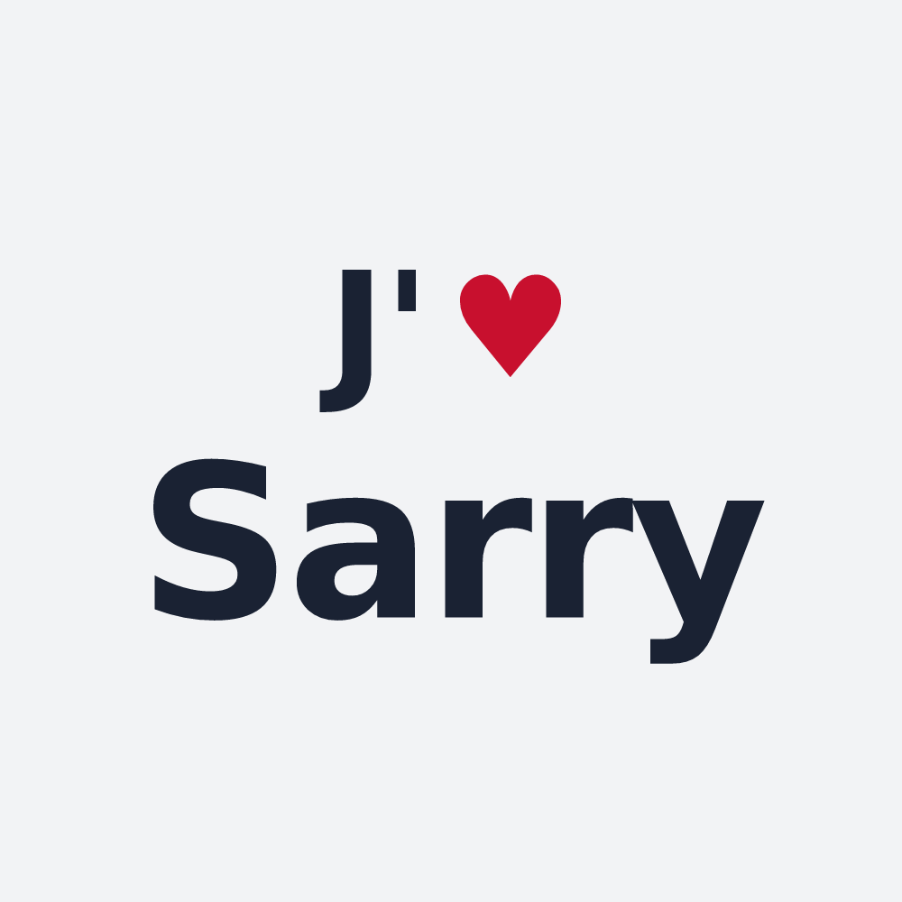 Poster personnalisé Sarry — design J'aime Sarry