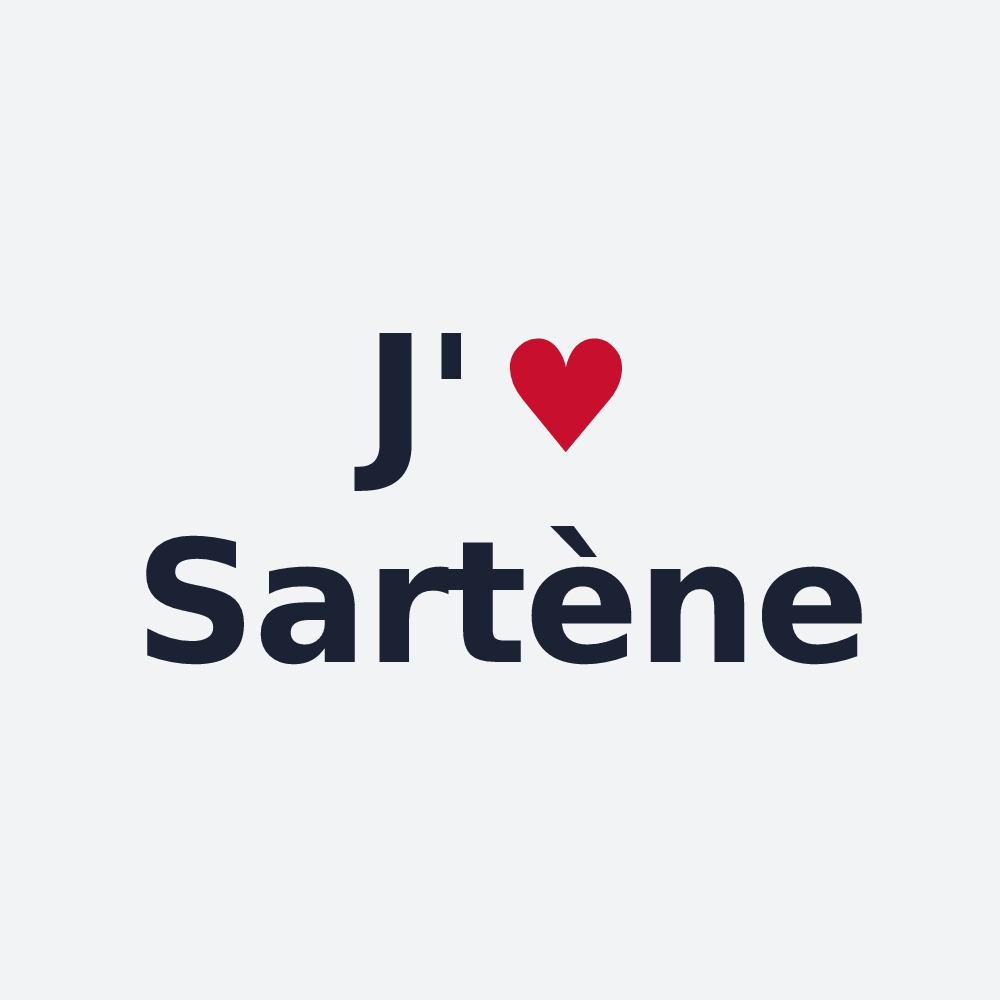 Poster personnalisé Sartène — design « J'aime Sartène » imprimé sur le poster