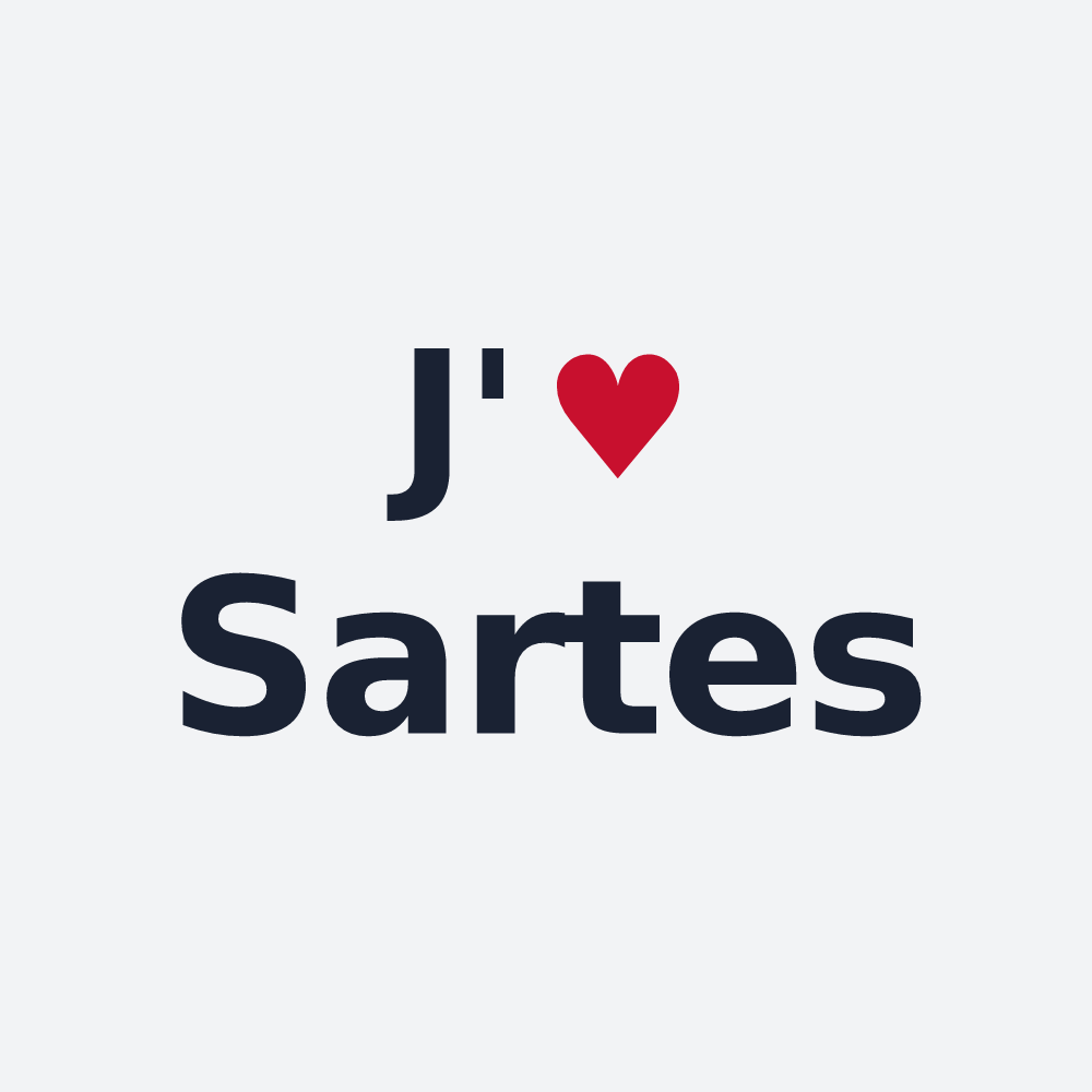 Poster personnalisé Sartes — design J'aime Sartes