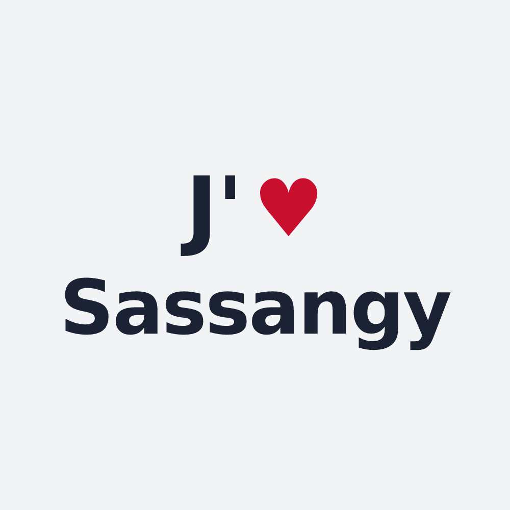 Poster personnalisé Sassangy — design J'aime Sassangy