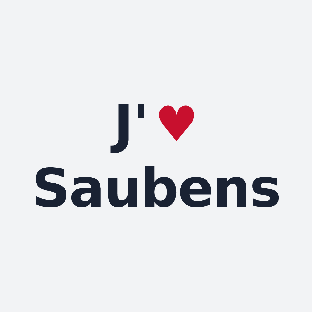Poster personnalisé Saubens — design « J'aime Saubens » imprimé sur le poster