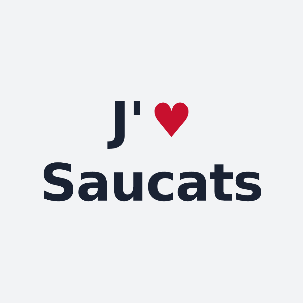 Poster personnalisé Saucats — design « J'aime Saucats » imprimé sur le poster