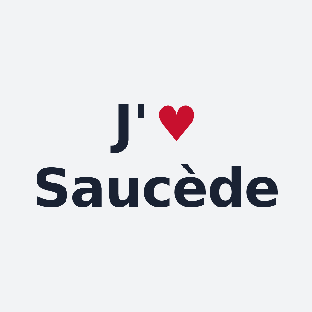 Poster personnalisé Saucède — design « J'aime Saucède » imprimé sur le poster