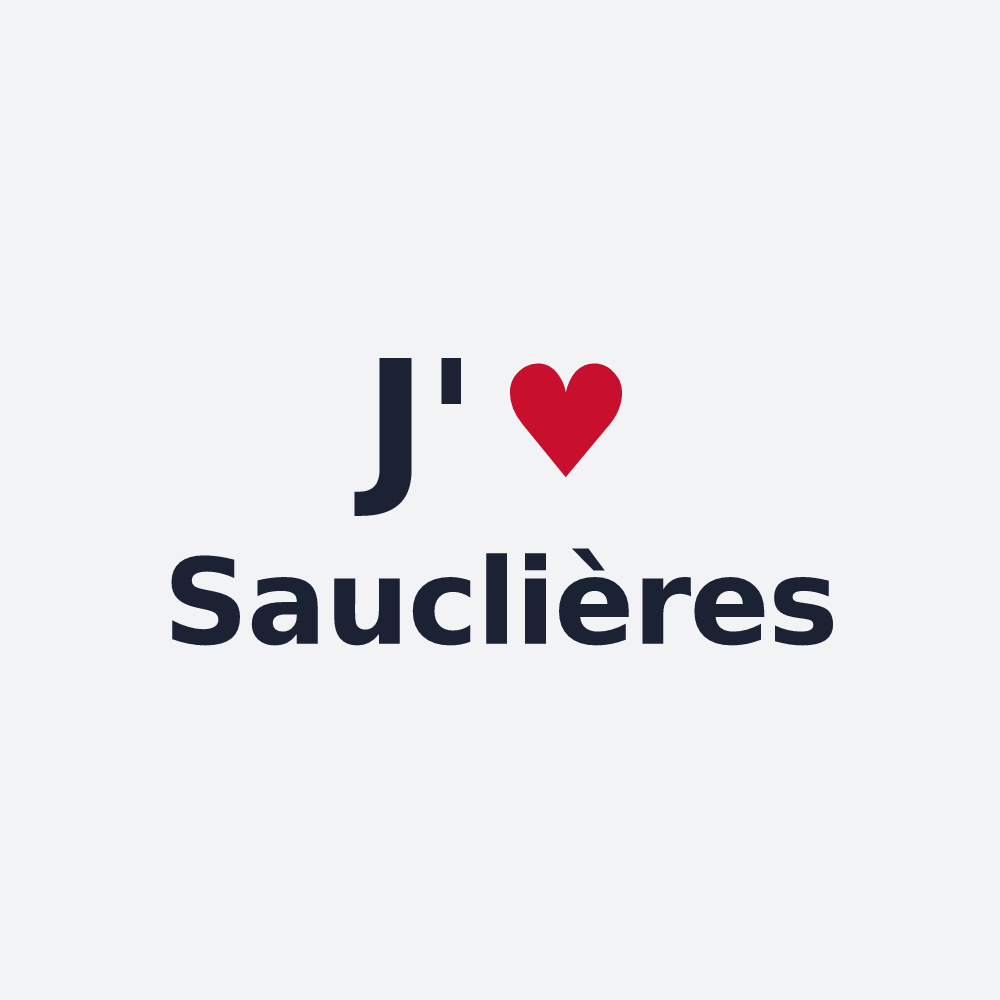 Poster personnalisé Sauclières — design « J'aime Sauclières » imprimé sur le poster