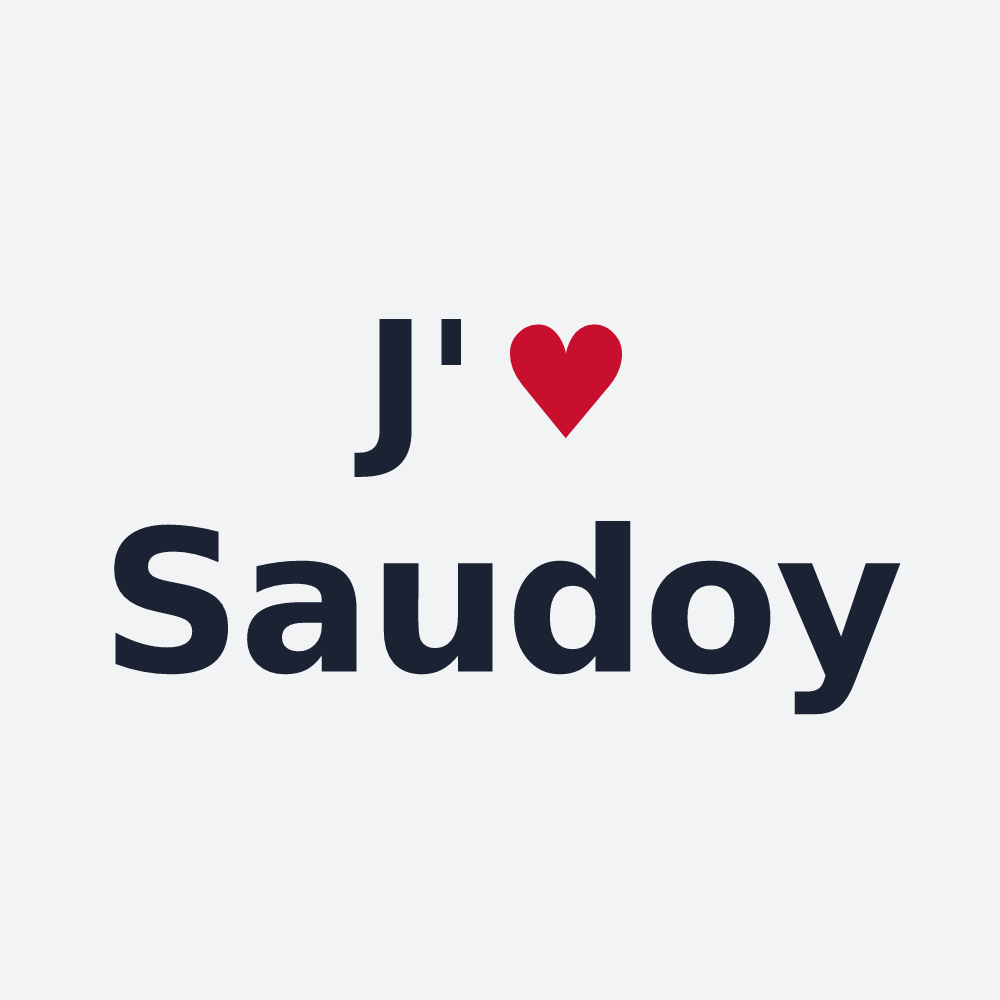 Poster personnalisé Saudoy — design « J'aime Saudoy » imprimé sur le poster