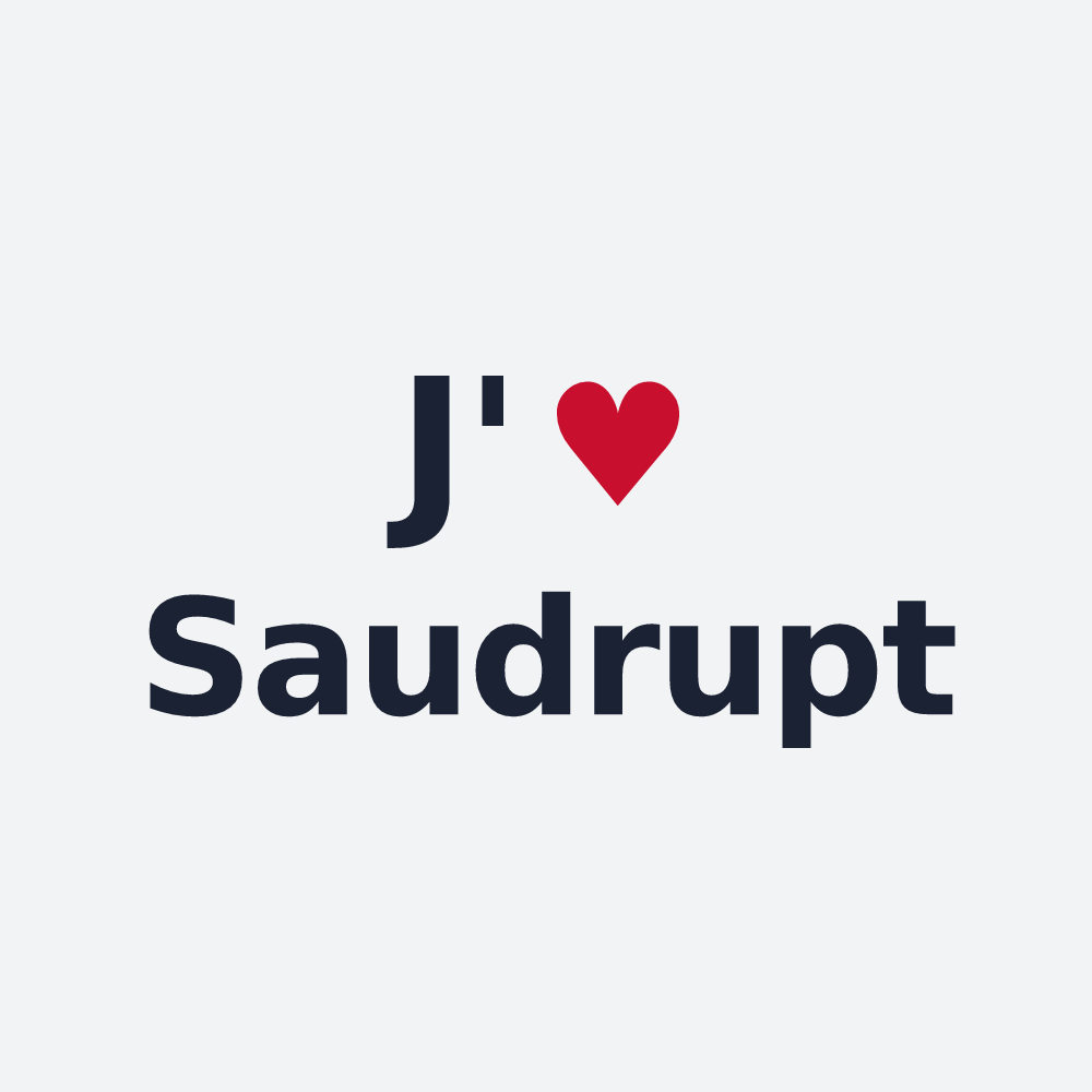 Poster personnalisé Saudrupt — design « J'aime Saudrupt » imprimé sur le poster