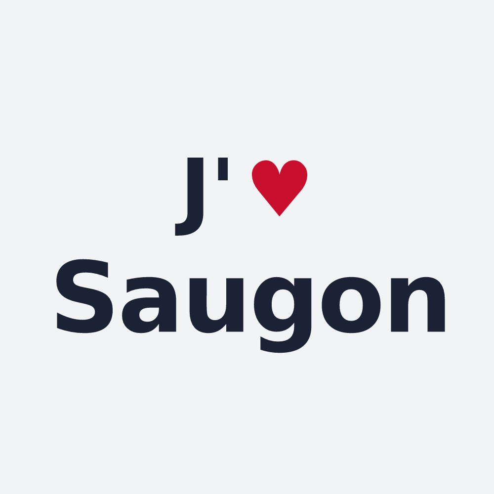 Poster personnalisé Saugon — design « J'aime Saugon » imprimé sur le poster