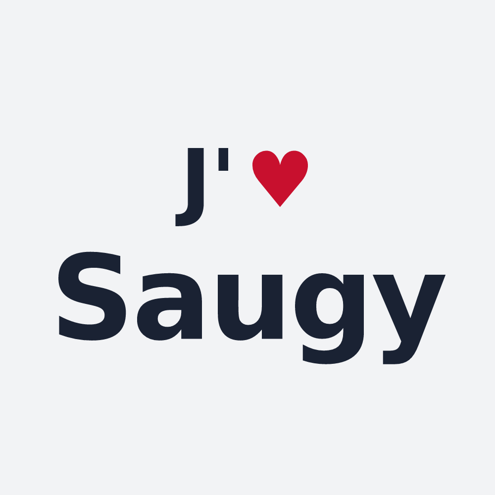 Poster personnalisé Saugy — design J'aime Saugy