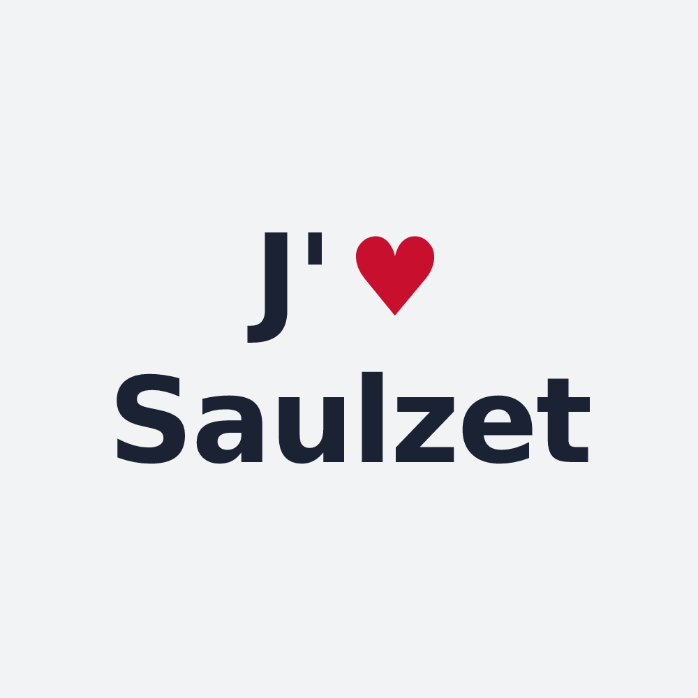 Poster personnalisé Saulzet — design « J'aime Saulzet » imprimé sur le poster