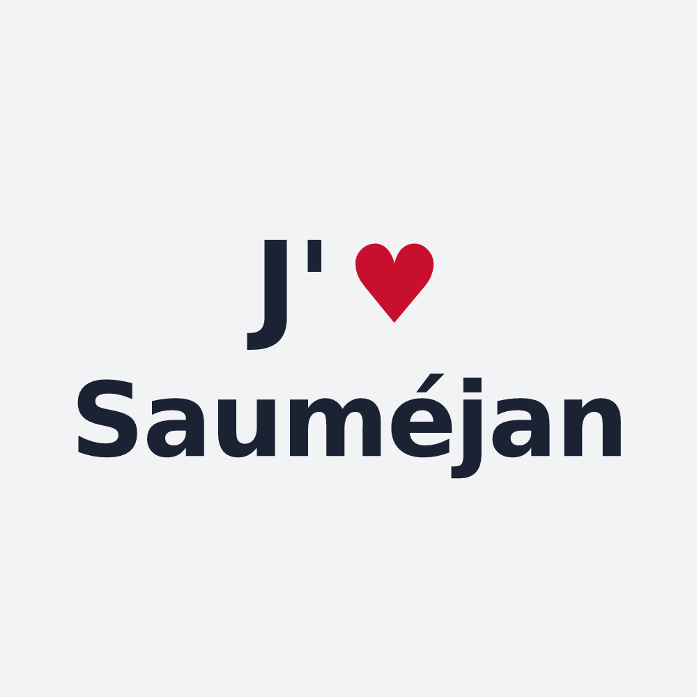 Poster personnalisé Sauméjan — design J'aime Sauméjan
