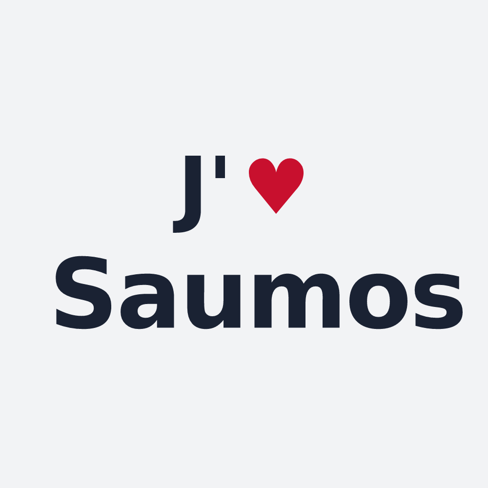 Poster personnalisé Saumos — design « J'aime Saumos » imprimé sur le poster