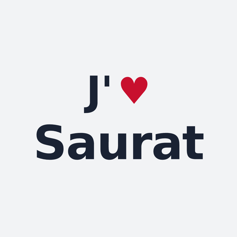 Poster personnalisé Saurat — design « J'aime Saurat » imprimé sur le poster