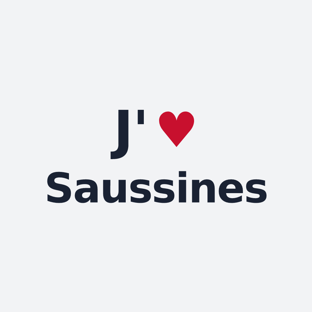 Poster personnalisé Saussines — design « J'aime Saussines » imprimé sur le poster
