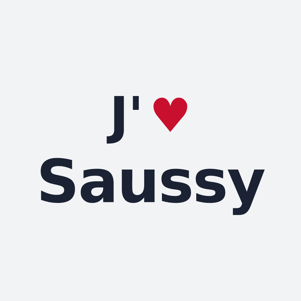 Poster personnalisé Saussy — design « J'aime Saussy » imprimé sur le poster