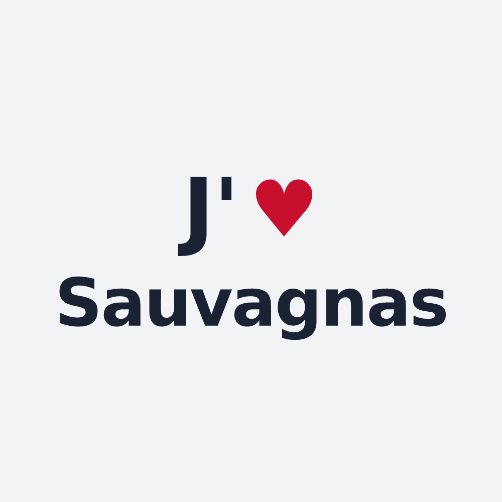 Poster personnalisé Sauvagnas — design J'aime Sauvagnas