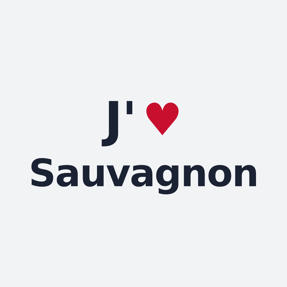 Poster personnalisé Sauvagnon — design « J'aime Sauvagnon » imprimé sur le poster