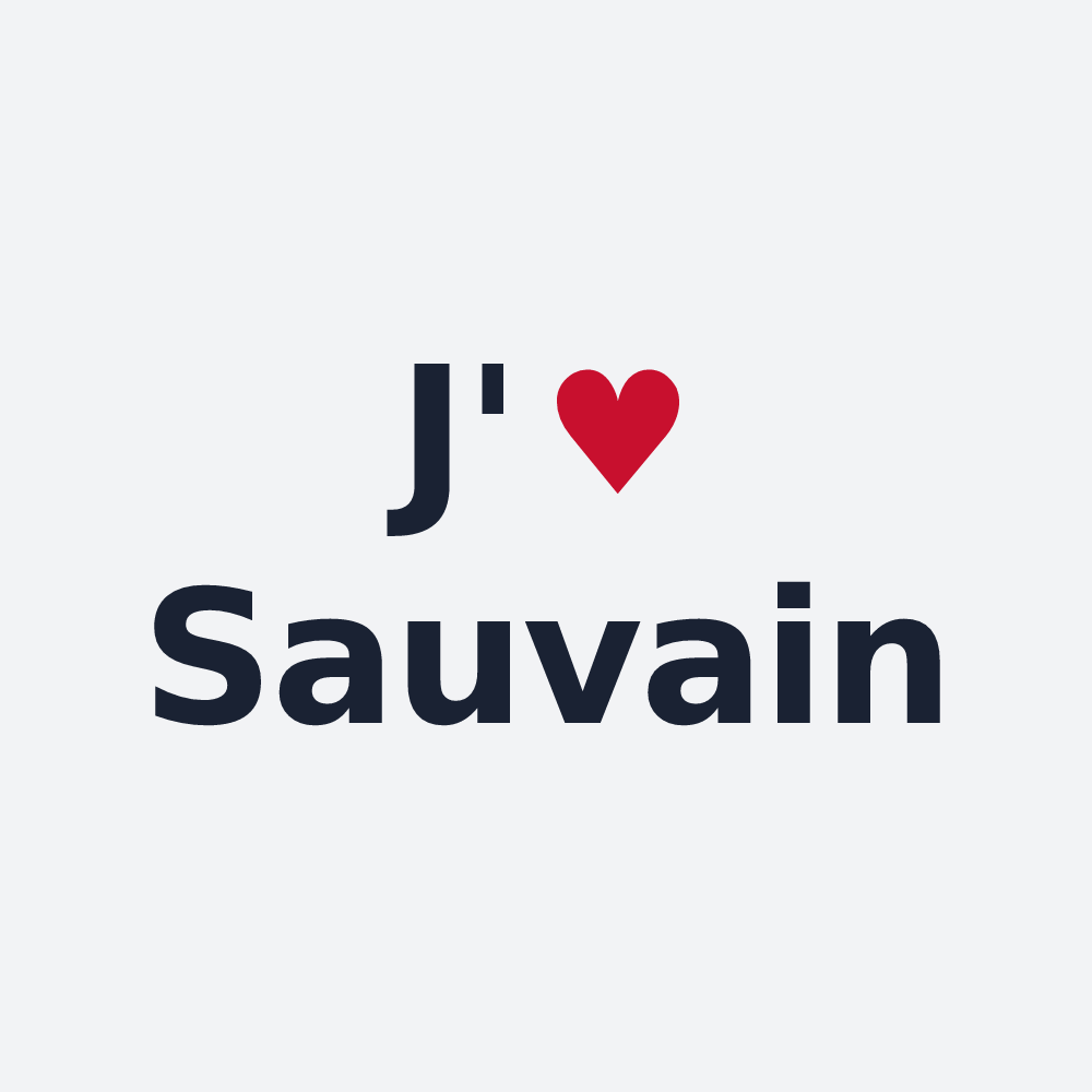 Poster personnalisé Sauvain — design J'aime Sauvain