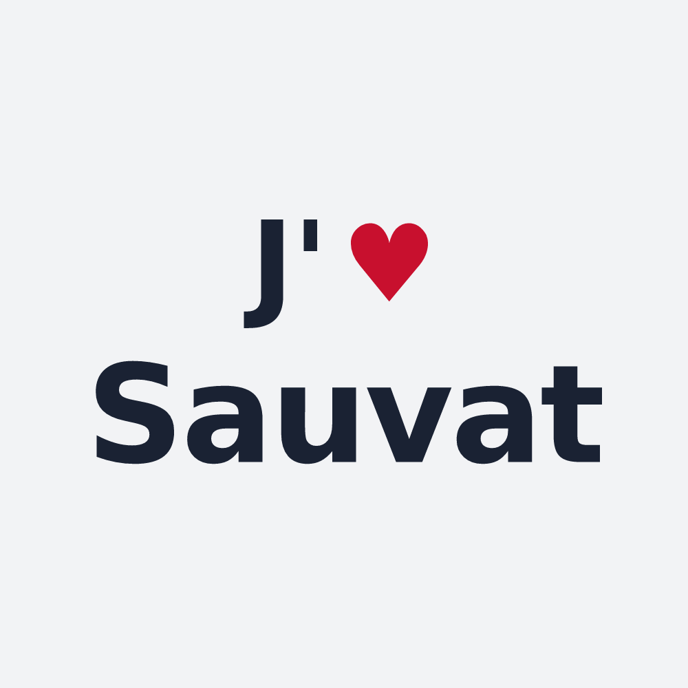 Poster personnalisé Sauvat — design J'aime Sauvat