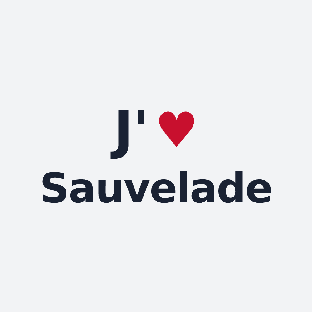 Poster personnalisé Sauvelade — design J'aime Sauvelade