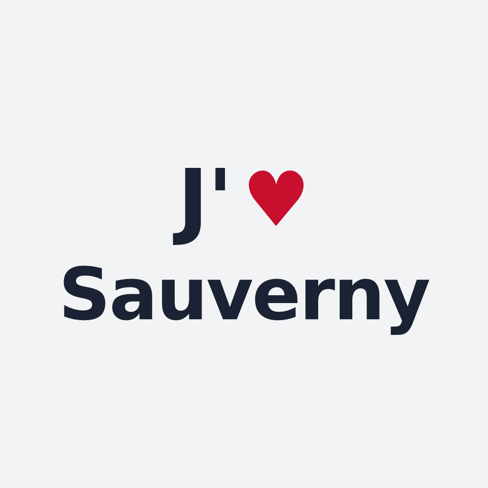 Poster personnalisé Sauverny — design « J'aime Sauverny » imprimé sur le poster