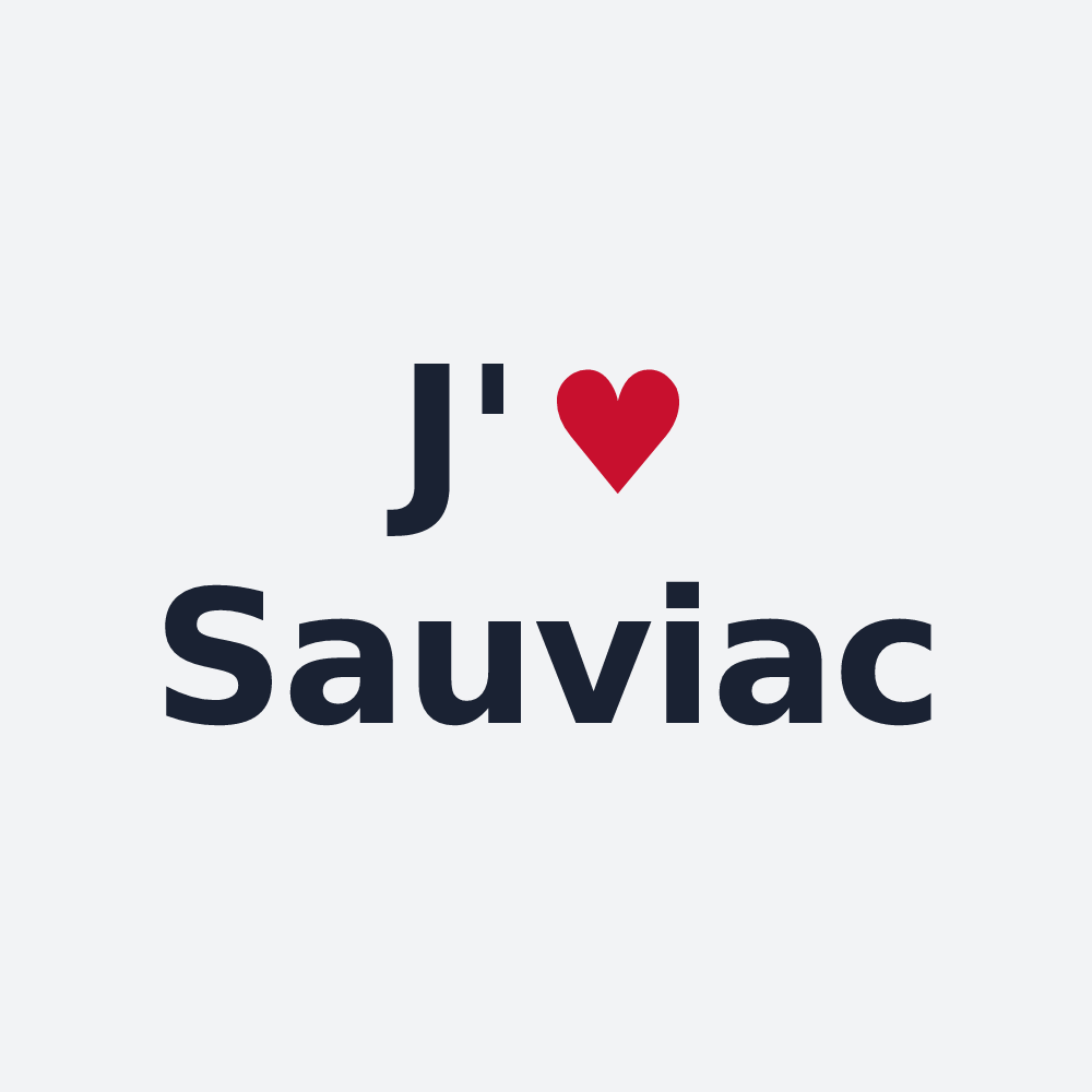 Poster personnalisé Sauviac — design J'aime Sauviac