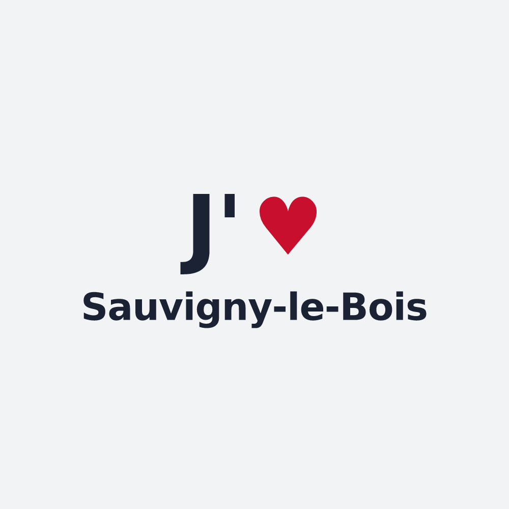 Poster personnalisé Sauvigny-le-Bois — design « J'aime Sauvigny-le-Bois » imprimé sur le poster