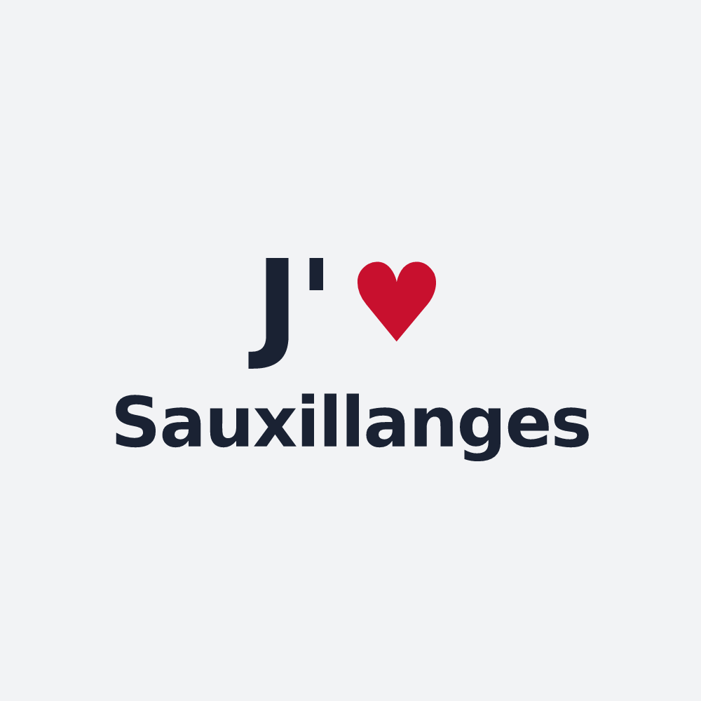 Poster personnalisé Sauxillanges — design J'aime Sauxillanges