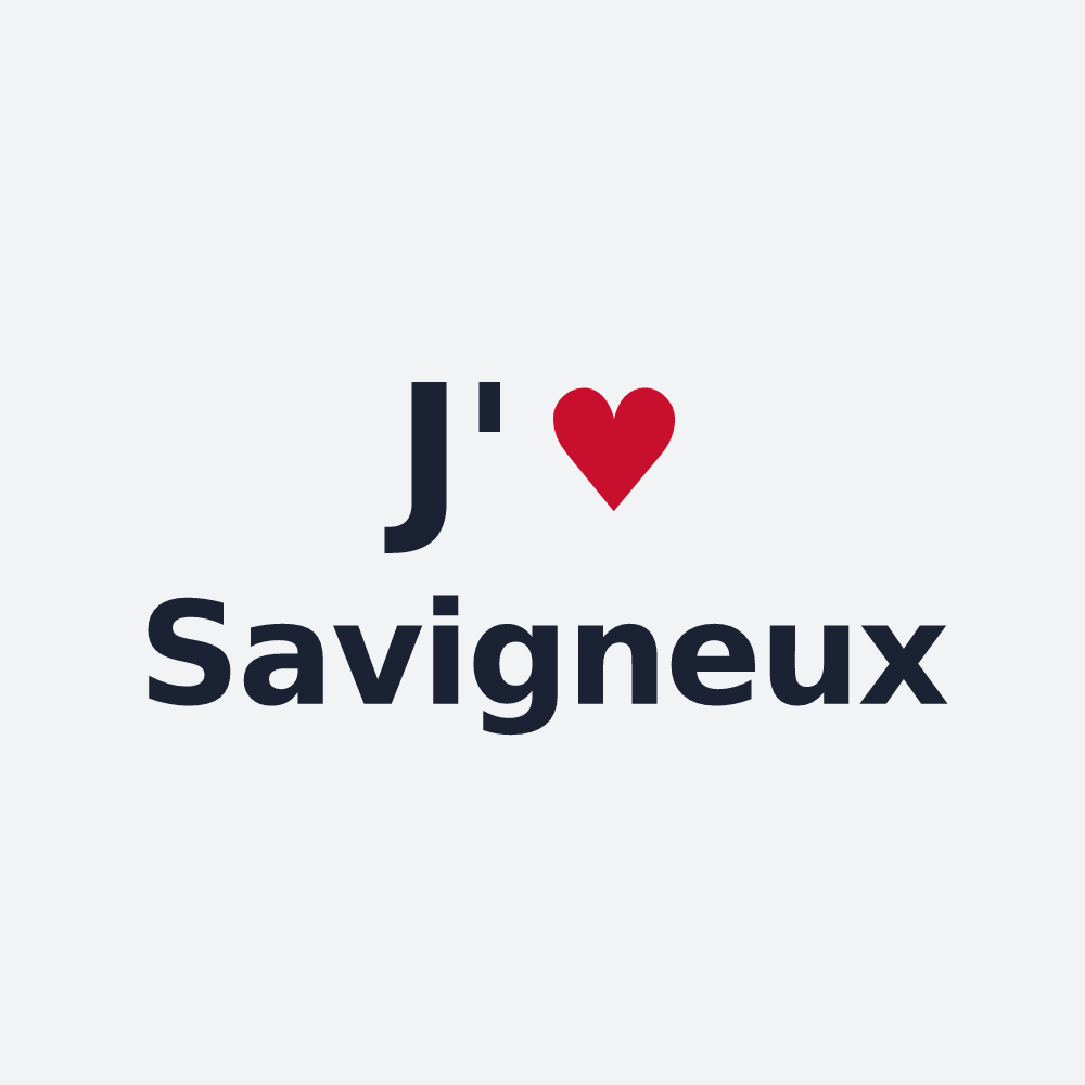 Poster personnalisé Savigneux — design « J'aime Savigneux » imprimé sur le poster