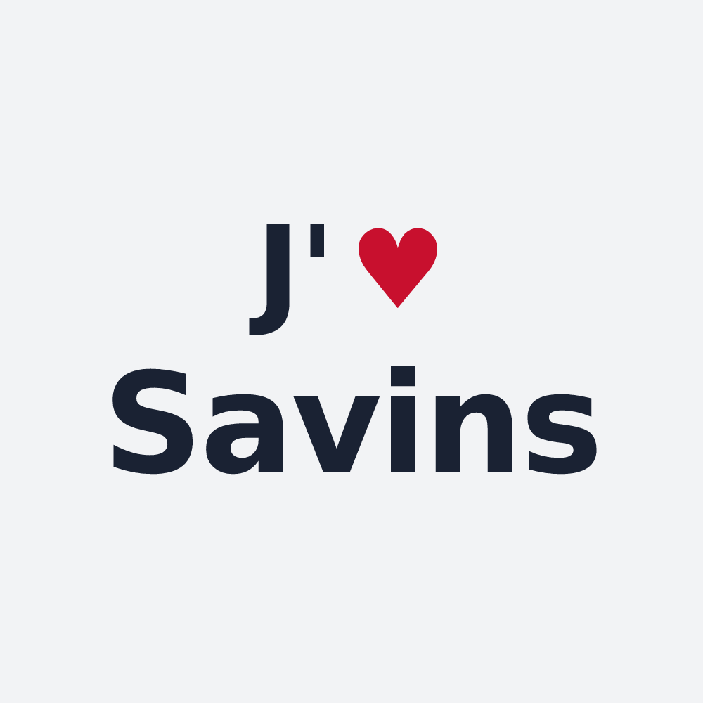 Poster personnalisé Savins — design J'aime Savins